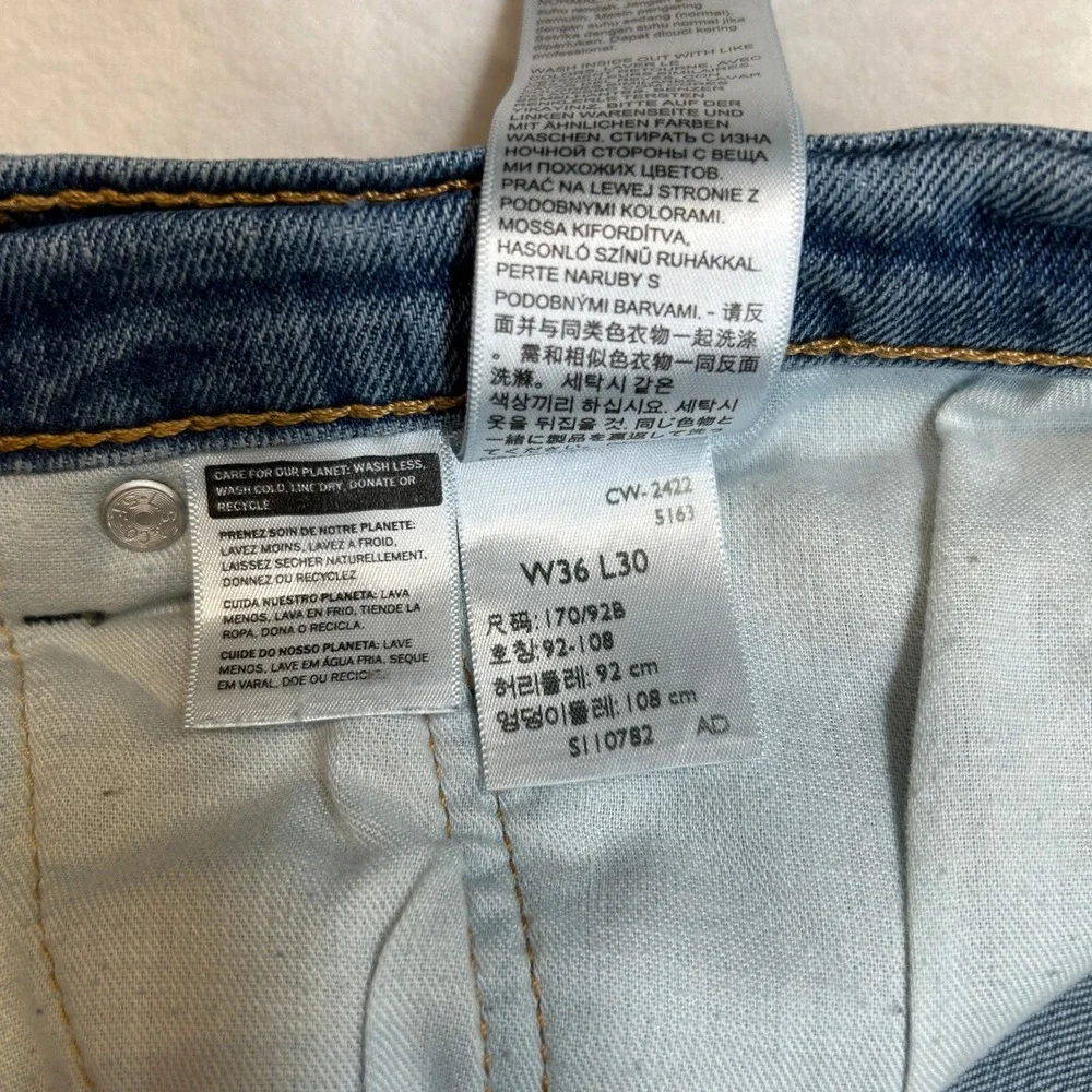 Levi's 505 Jeans Mens 36x30 Blue Light‎ Wash Denim Pants Regular Fit